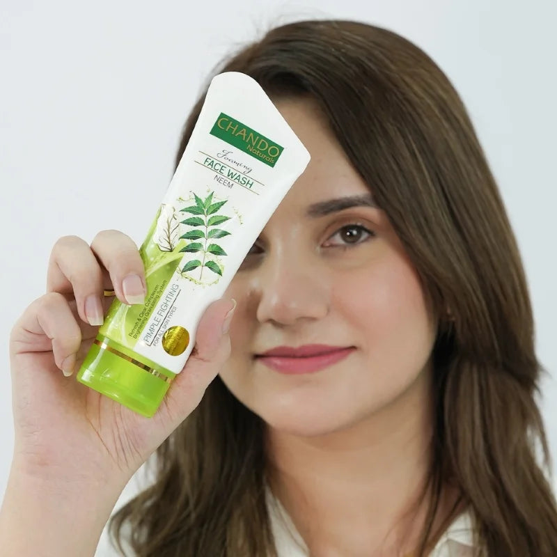 Chando Naturals Neem Pimple Fighting Face Wash 100ml Daily Cleanser for Oily and Acne-Prone Skin