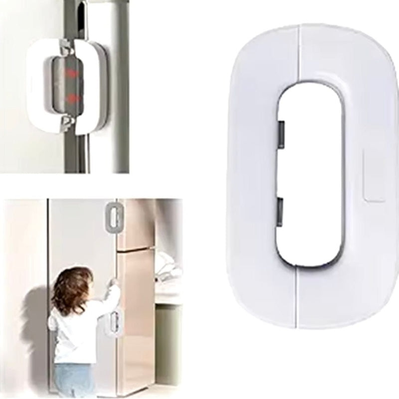 Baby Proof Double Button Fridge Lock White & Grey