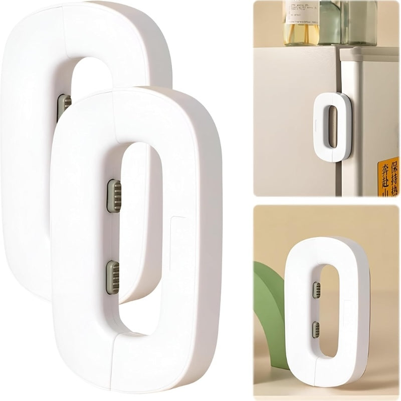 Baby Proof Double Button Fridge Lock White & Grey