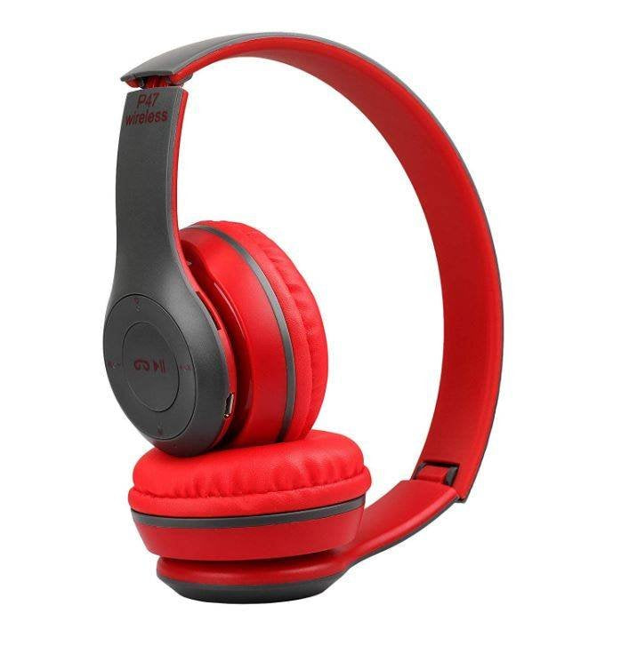 Bluetooth Foldable Headset with Microphone Support FM Radio TF for PC TV Smart Phones & Tablets