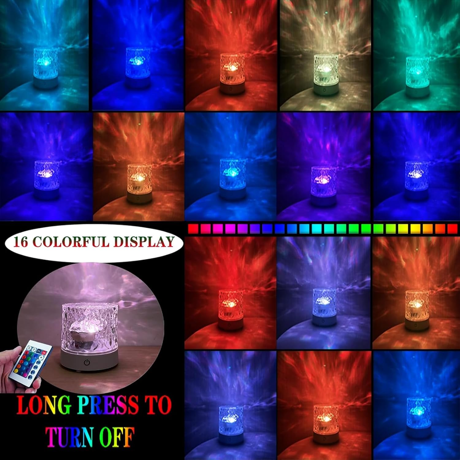 16-Color Rotating Night Light