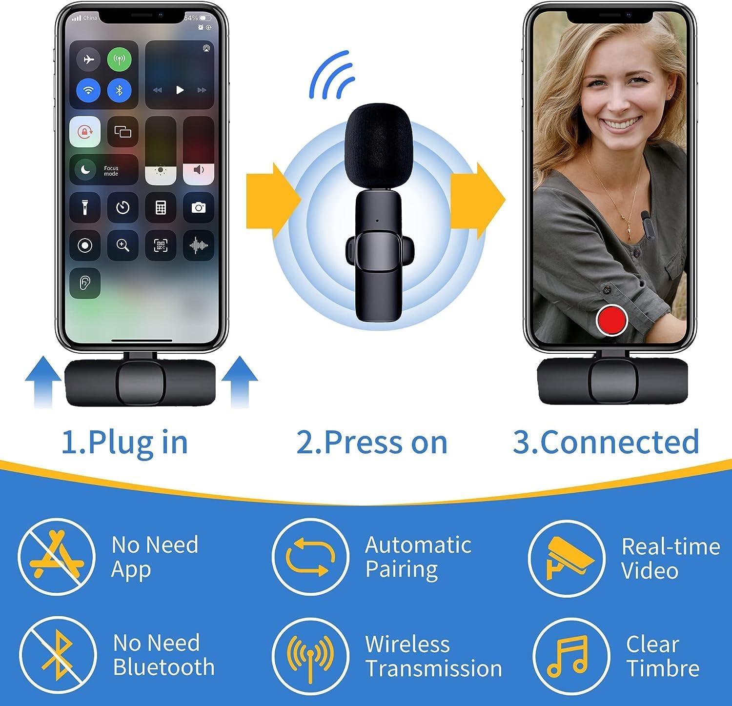 Plug & Play USB Type-C  Mic with Auto Sync & Noise Reduction