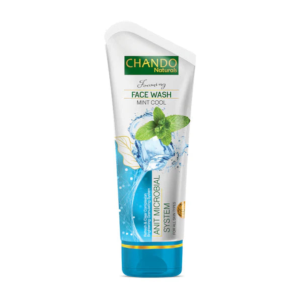 Chando Naturals Mint Cool Anti-Microbial Face Wash 100ml Daily Cleanser for Oily and Acne-Prone Skin