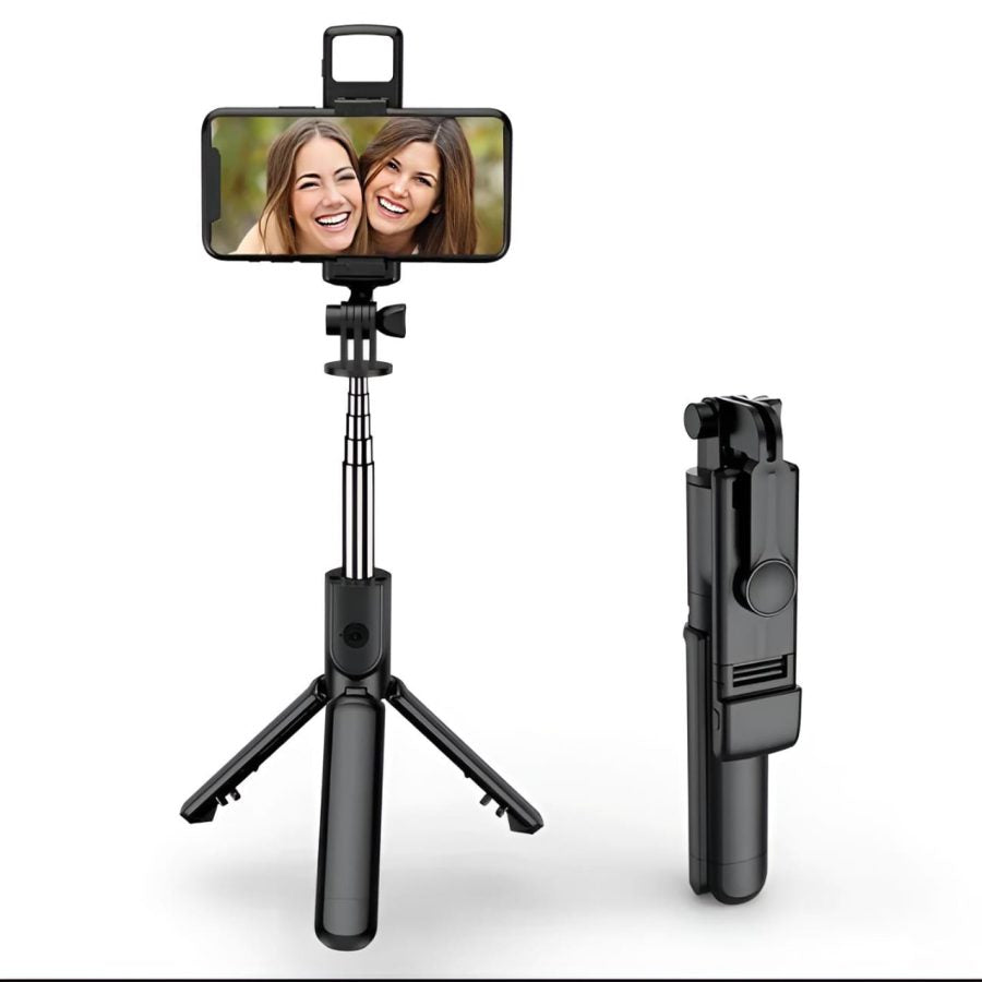 360° Foldable Selfie Rod for Phone & Action Camera with LED Light