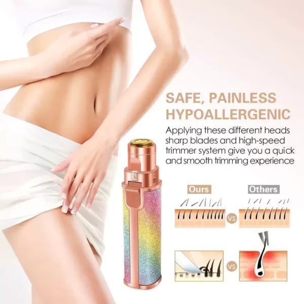 Rechargeable Hair Remover with USB Charging Cable and Cleaning Brush